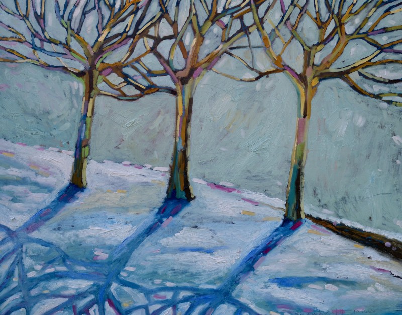 858 K 3 Ba  ume im Schnee  2020  80 x 100 cm  O  l auf Leinwand