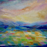 rheintal xi 2022  mischtechnik auf leinwand  cm x cm