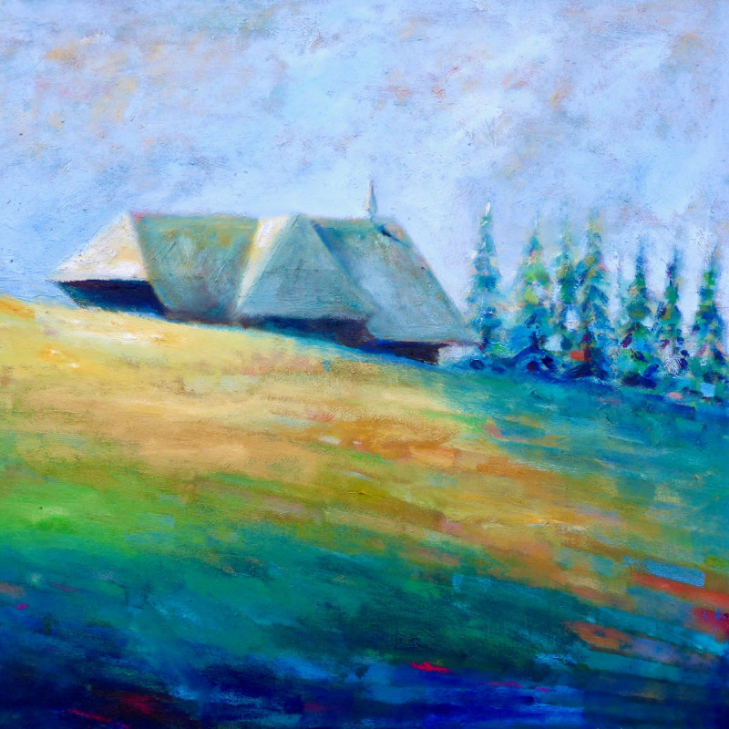 tannenhof ii 2024  oel auf leinwand  cm x80 cm